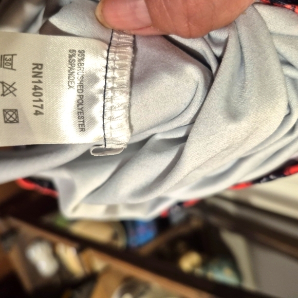 Chic Boho Blue and Red Long Sleeve Maxi Dress. 23ptp - Picture 3 of 5